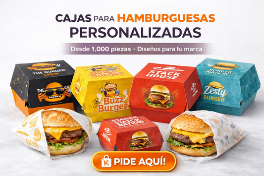 Caja para Hamburgesa Individual Personalizada